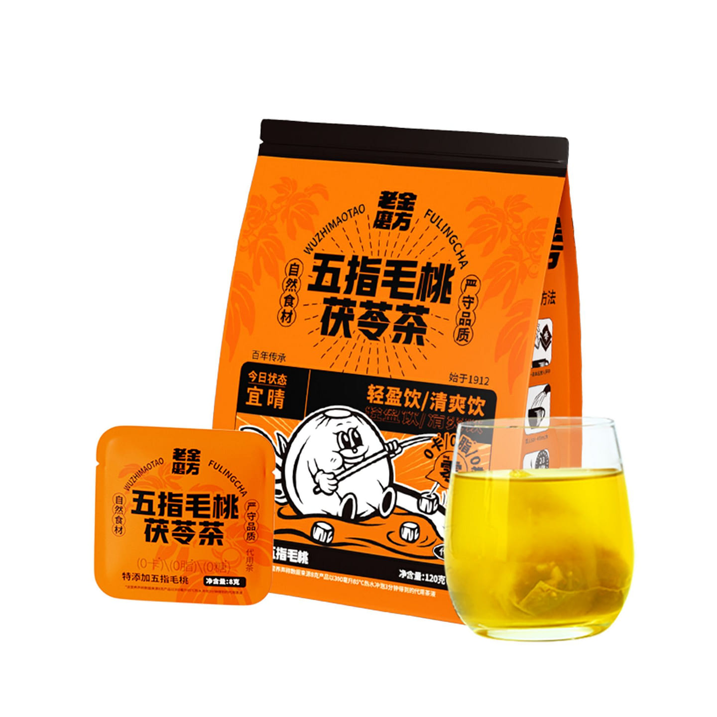 Five fingers hairy peach poria tea wellness health 120 g