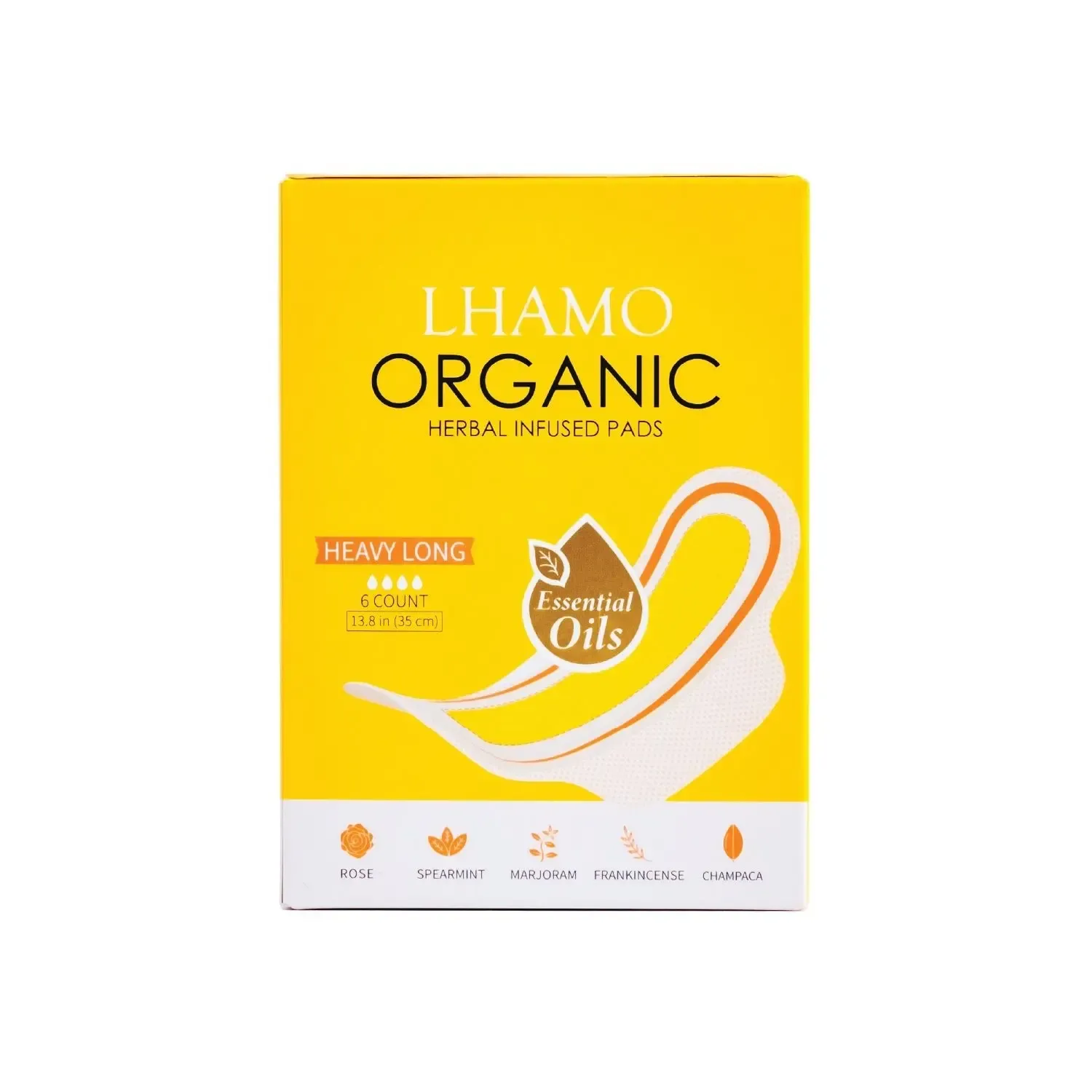 Pure Care Organic Herbal Infused Pads - Heavy Long 1 box