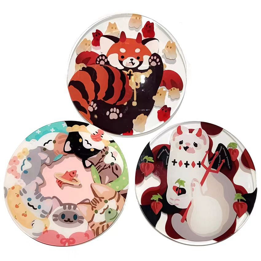 Acrylic Coasters Heat Insulated Pad 3Pc 1Set 1 each