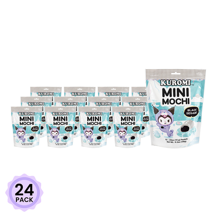 Sanrio Kuromi Mini Mochi Sesame Flavor 3x8x6.3 oz 6.3 oz*24 pack