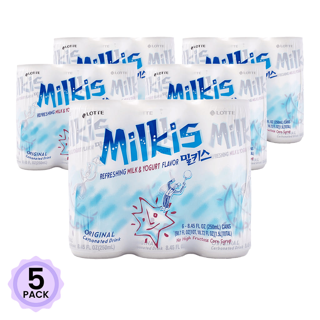 Lotte Milkis Soda Drink Milk and Yogurt Flavor 250 ml*6 cans*5 pack