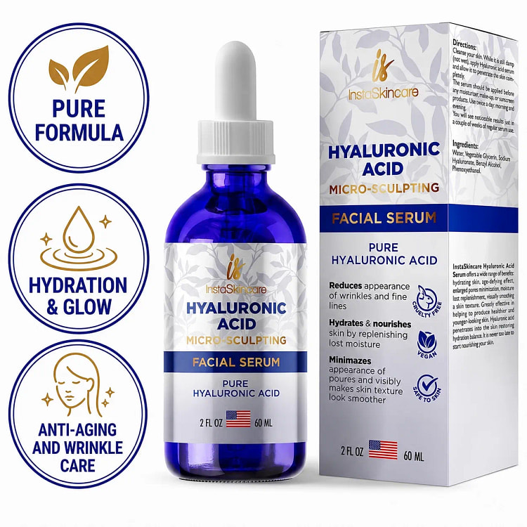 Hyaluronic Acid Anti-aging Serum for Face - 100% 1 bottle