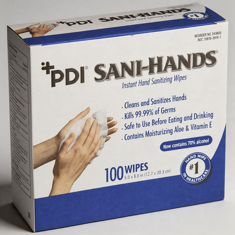 +PDI SANI-HANDS 100片消毒湿巾 1 盒