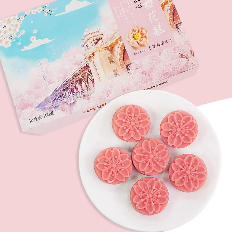 Strawberry flavored cherry blossom cake