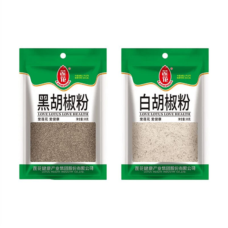 莲花 正宗纯白胡椒粉黑胡椒粉30g*2袋装增香去腥 1 份