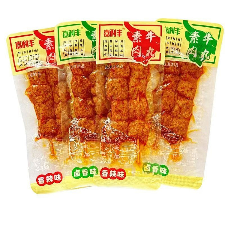 嘉利丰素牛肉丸串香豆干素肉混合装辣条 30 克*3 包