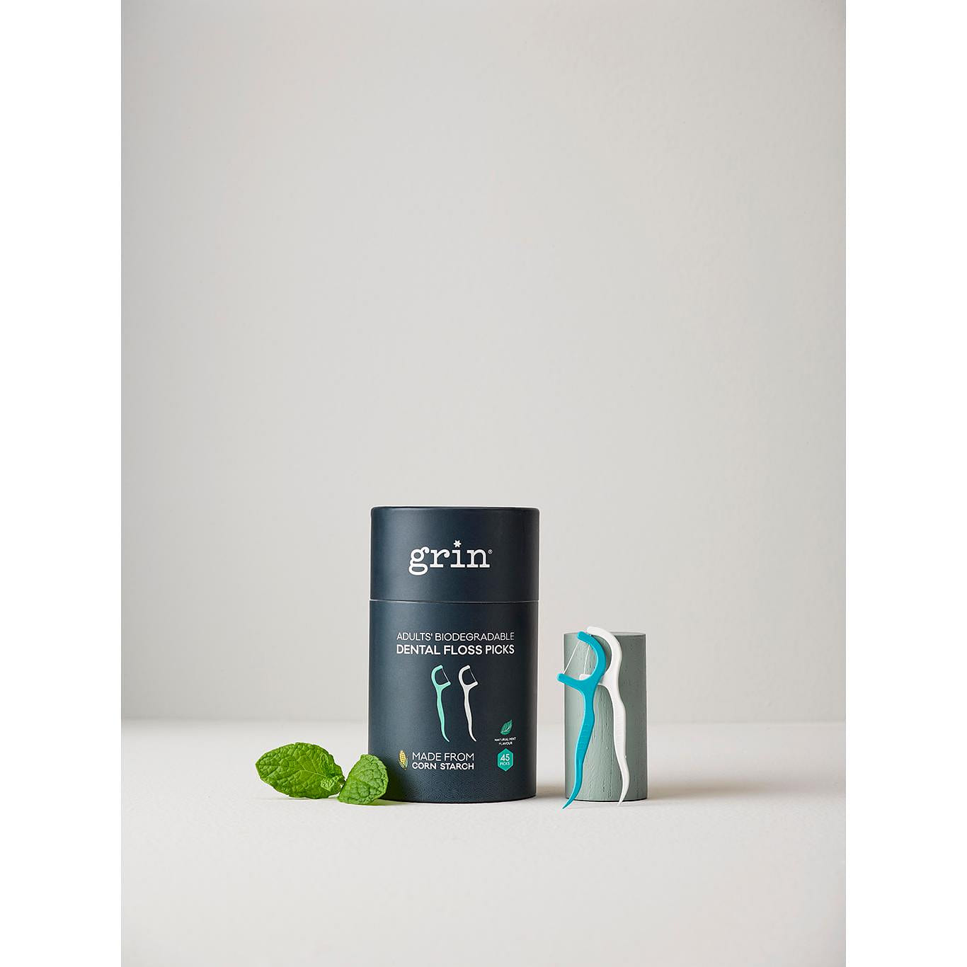 Grin Adults Biodegradable Dental Floss Picks 45pk 1 box