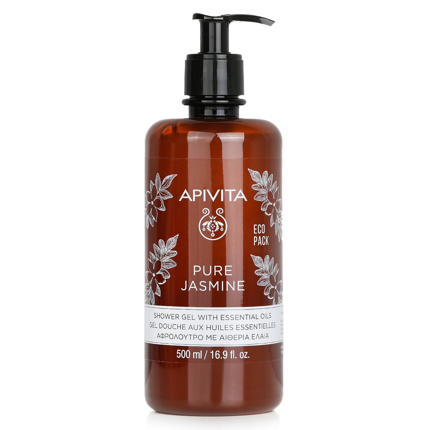Apivita Pure Jasmine Shower Gel with Essential Oils – Ecopack 500ml/16.9oz 500 ml