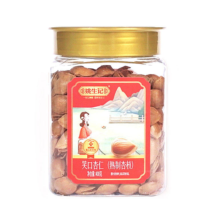 姚生记笑口美味杏仁坚果零食香脆大杏仁400g*1桶