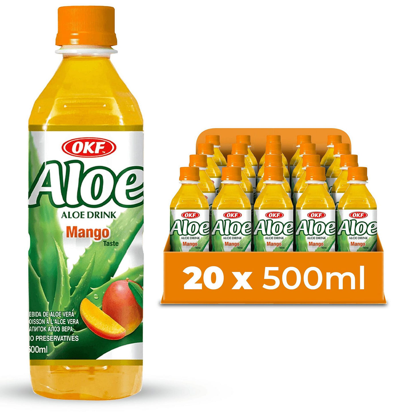 OKF Aloe Vera Juice Drink with Pulp Mango -20pk 16.9 fl.oz