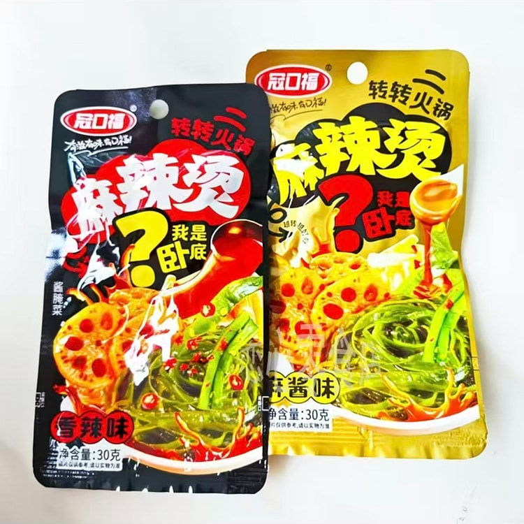 冠口福麻辣烫开袋即食藕片海带麻辣拌香辣麻酱味10包 300 克