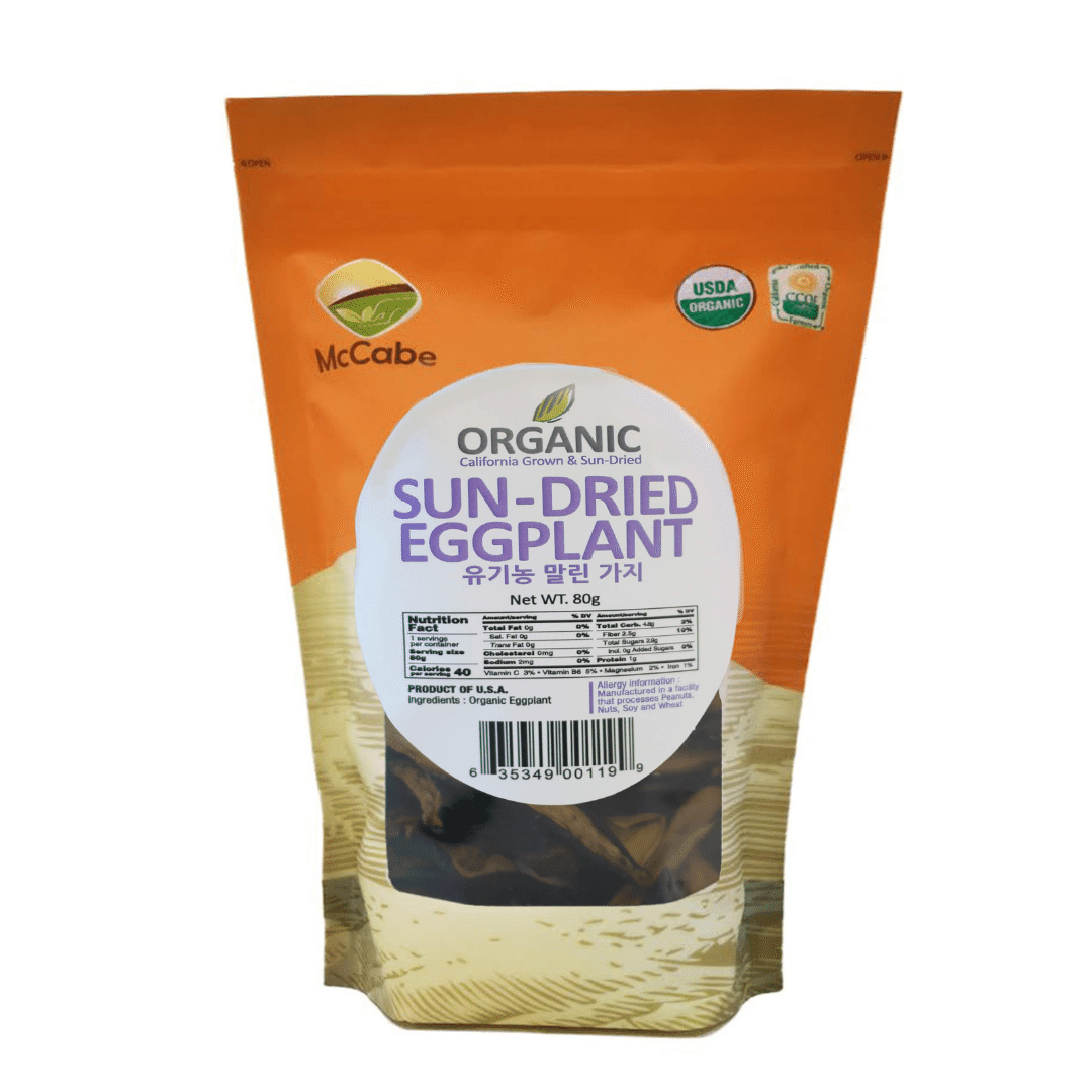 McCabe Organic Sun-Dried Eggplant, 80g, USDA Certified Organic, CCOF Organic 80 g