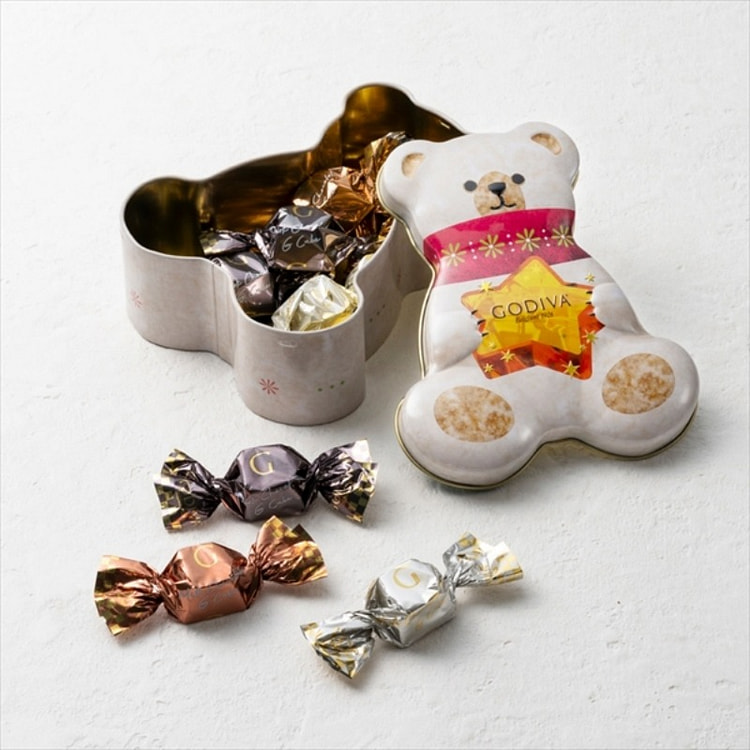 Godiva 2024圣诞限定 小熊铁盒巧克力 8粒