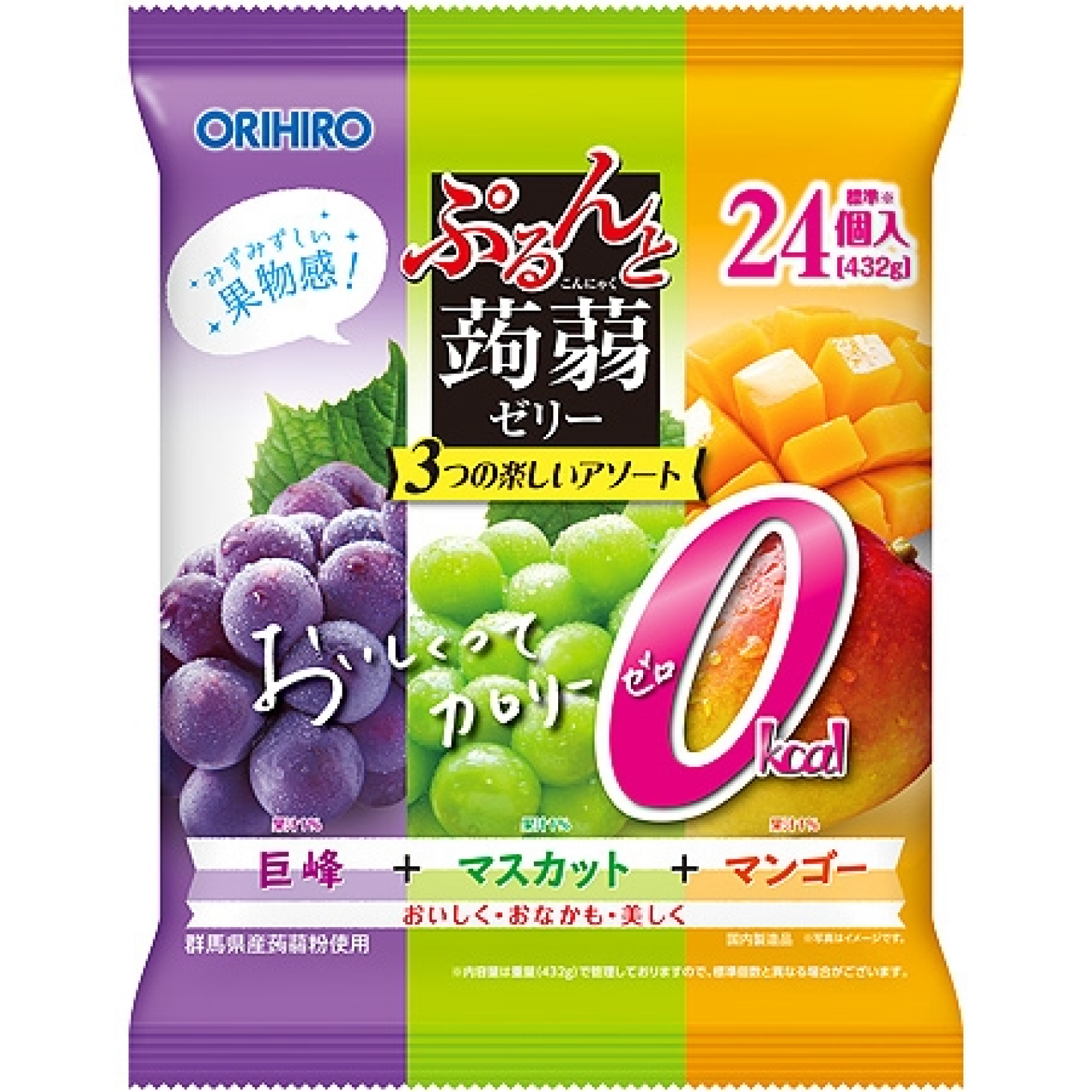 ORIHIRO Konjac Jelly Kyoho+Muscat+Mango 18*24 1 count
