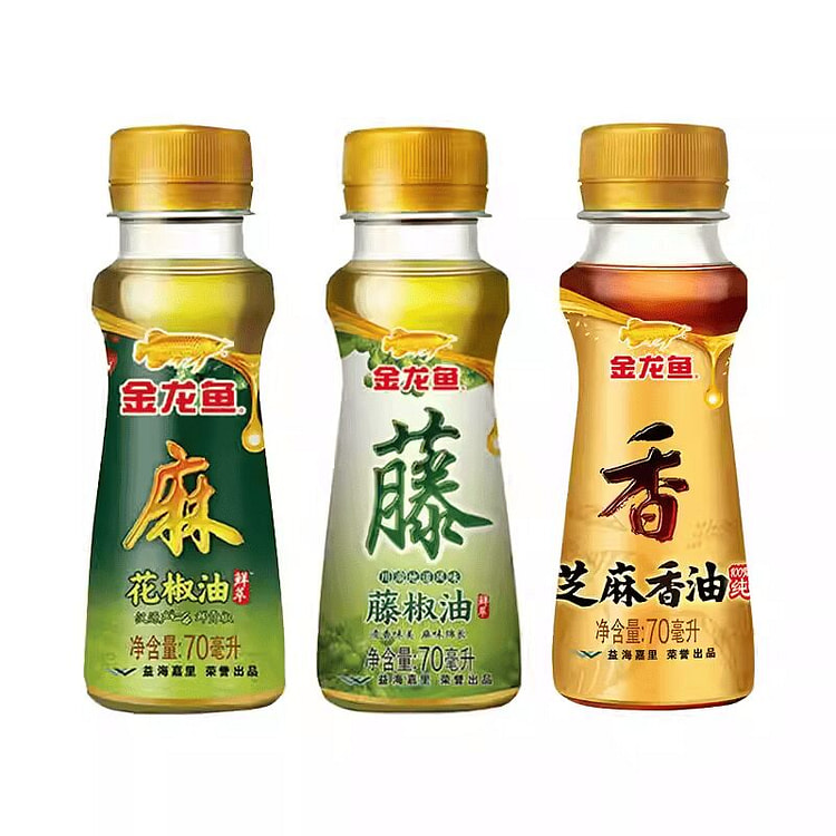 金龙鱼芝麻香油藤椒油花椒油70g*3瓶家用火锅宿舍 210 克