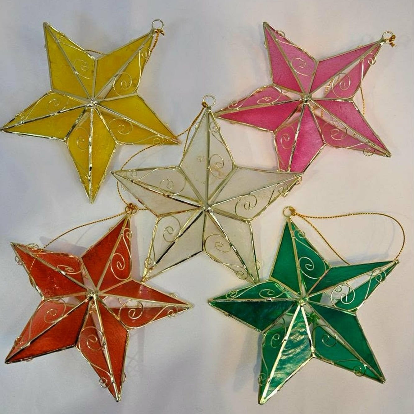Star Coil Design Ornament- GREEN 1 lb