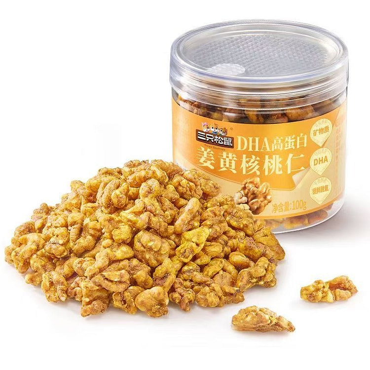 Three Squirrels DHA Ginger Gold Walnuts Nutritious 100 g