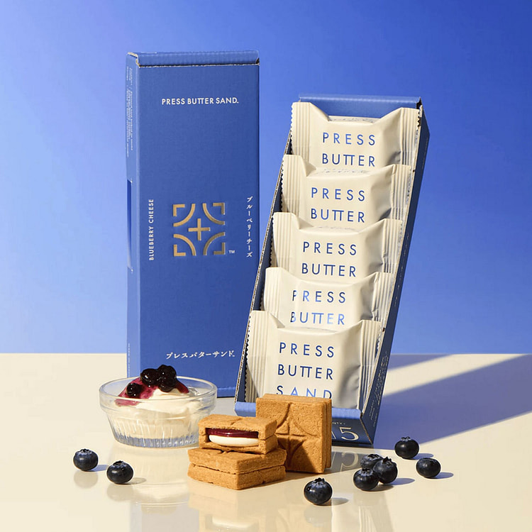 PRESS BUTTER SAND Blueberry Cookies 5pcs 1 box
