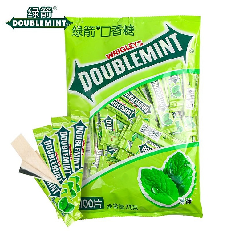 绿箭 口香糖100片 袋装箭牌 薄荷糖清凉清新口气