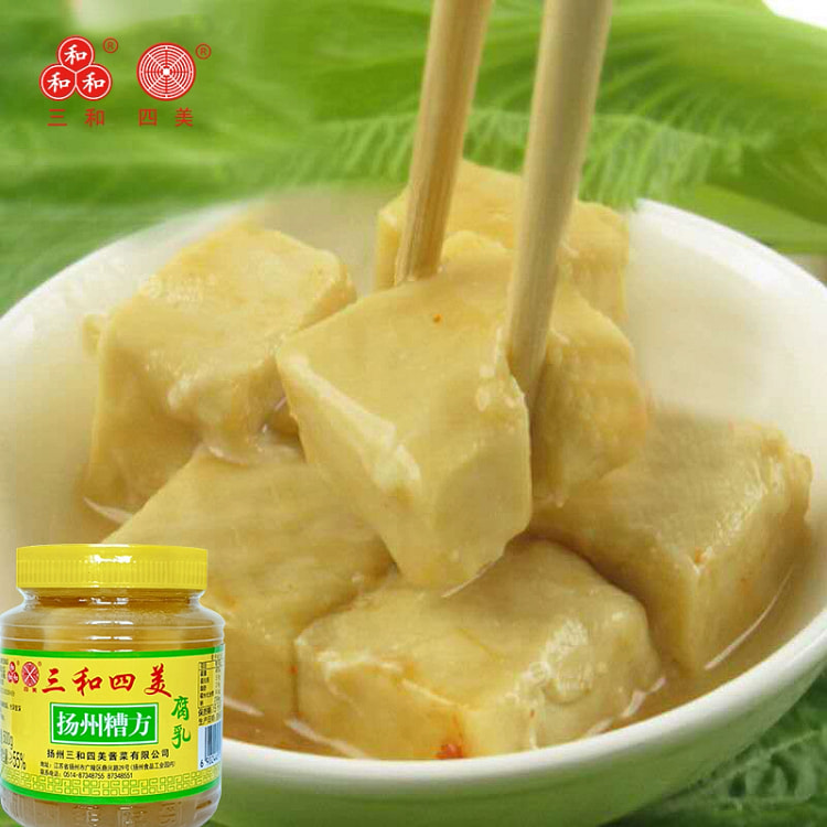 三和四美豆腐乳 扬州糟方腐乳 腐乳汁调料白方腐乳500g*1瓶