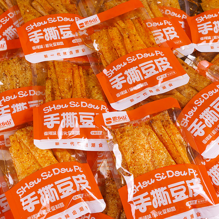 思乡山豆腐干辣条儿时麻辣片小零食小吃休闲食品手撕豆皮网红爆款12g*10袋