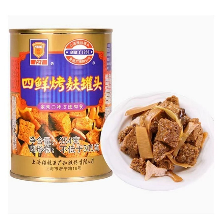 梅林四鲜烤麸罐头面筋速食即食上海特产354g*1罐 354 克