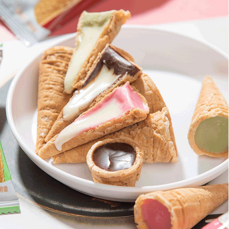Filled Wafer Cones, Trio Flavor Pack, Crunchy Shel 68 g