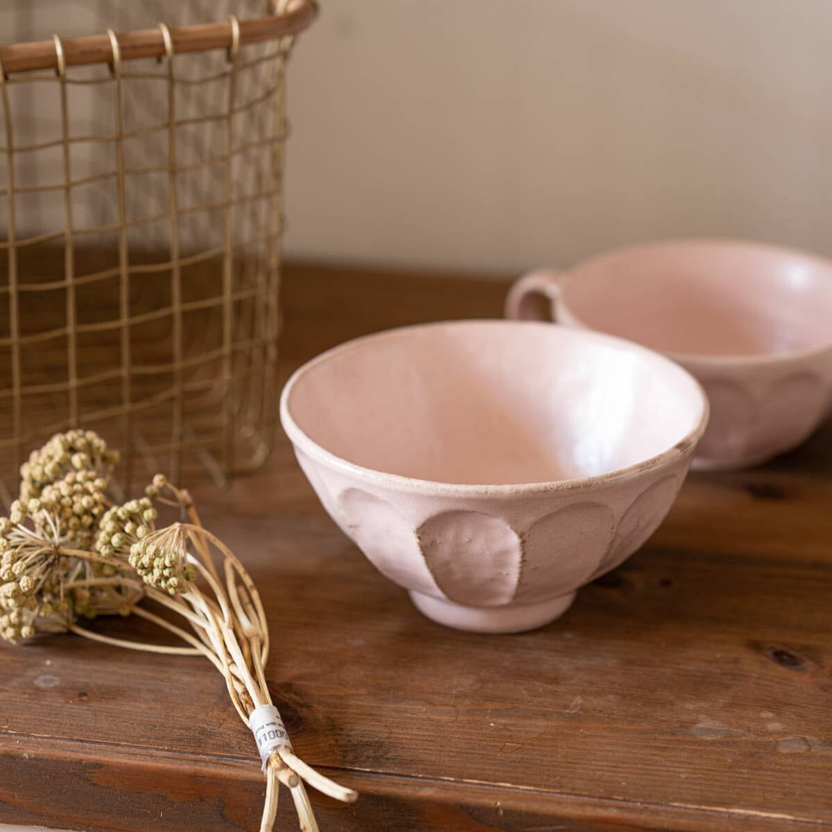 Rokuro Mino Ware Bowl -Peach (2 Size Options) Donburi Bowl 1 each