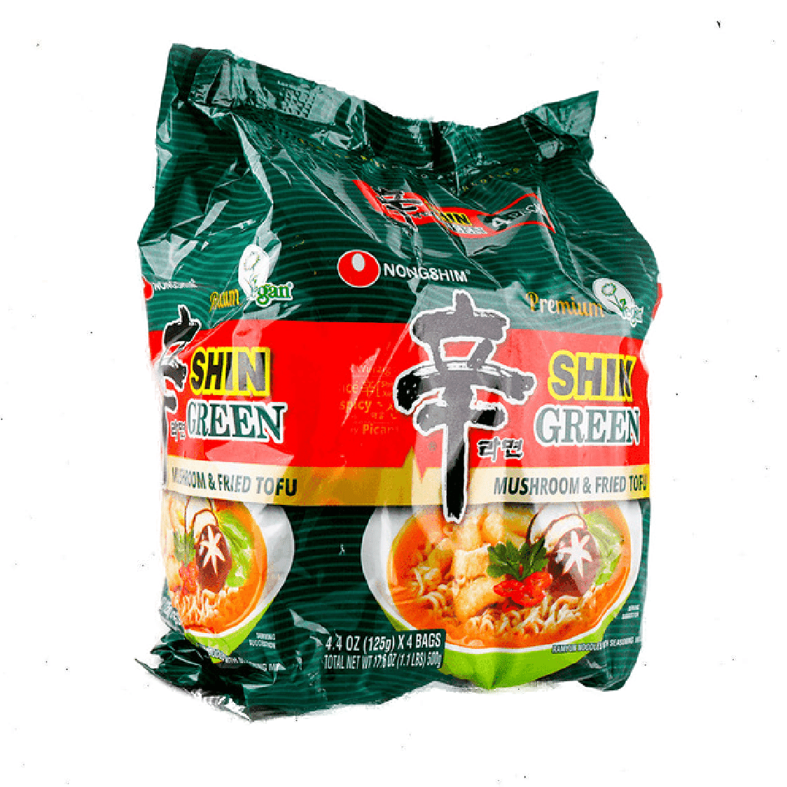 Nongshim Premium Shin Green Mushroom and Fried Tofu Ramen pack of 4 1 each