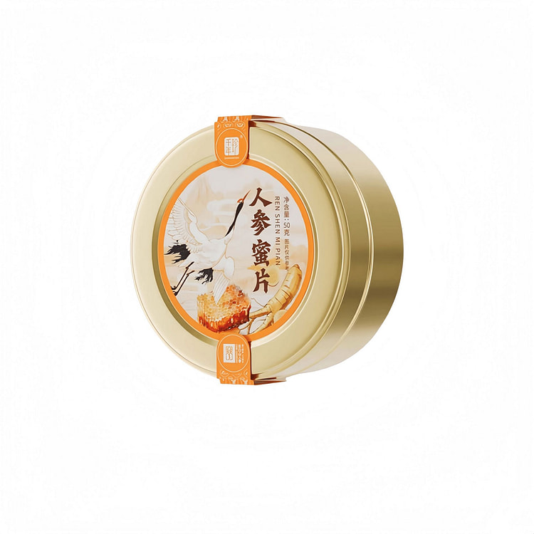 千年珍长白山人参蜜片50g即食蜜饯蜂蜜切品参圆参 50 克