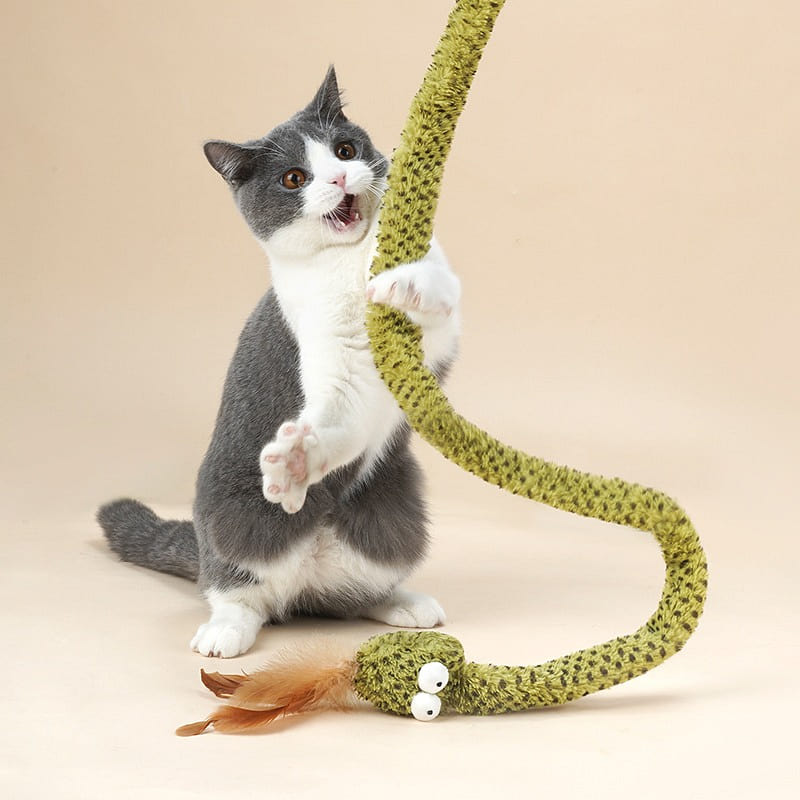 ZEZE-Lovely & Delicate Forest Snake Tease Wand Cat Toy 1 each