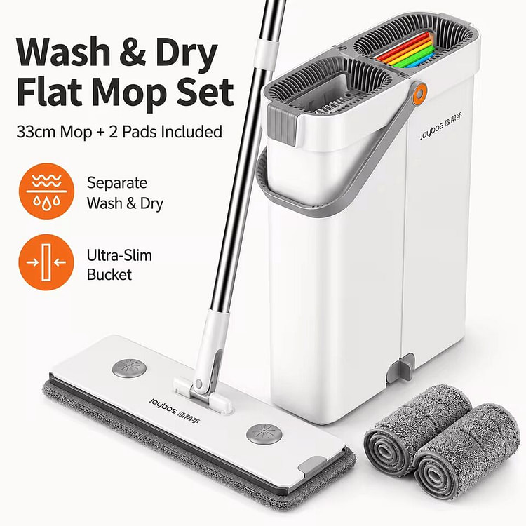 Joybos Ultra-Slim Flat Mop and Bucket System, Hand 1 box