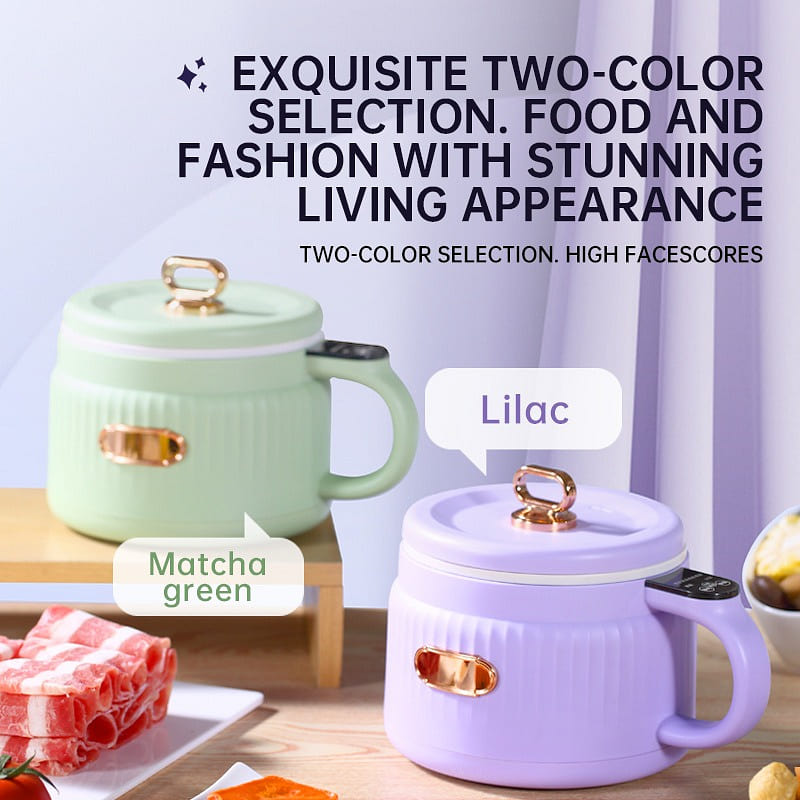 【 Good quality product 】 A multifunctional electric boiling pot in cream green 1 each