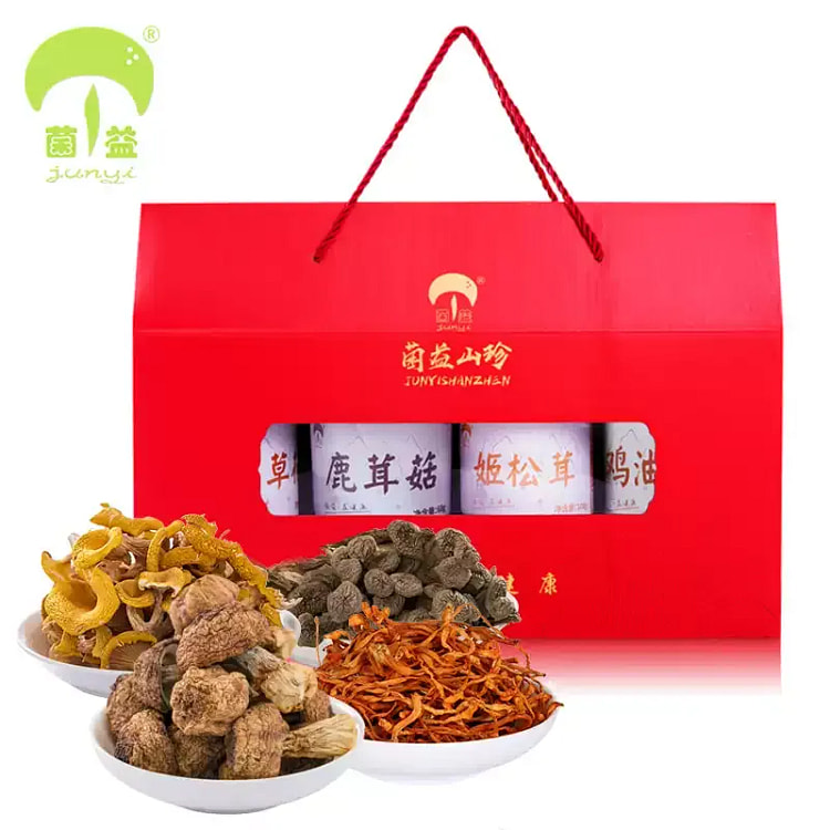 菌益山珍菌菇礼盒 云南特产干货年货送礼（含4罐） 376 克