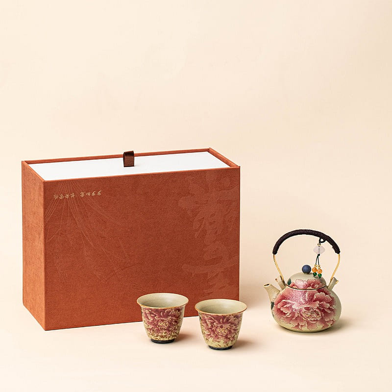 Kiln Transmutation Flower Teapot and Cup Gift Box 1 count