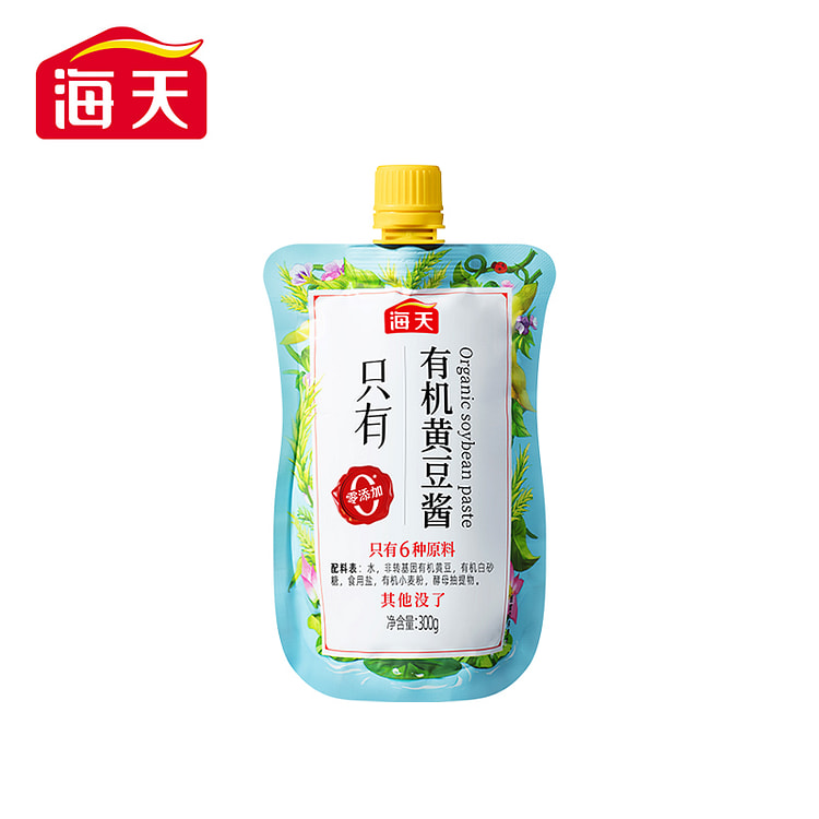 海天 零添加酱有机黄豆酱下饭手抓饼 300g*1袋
