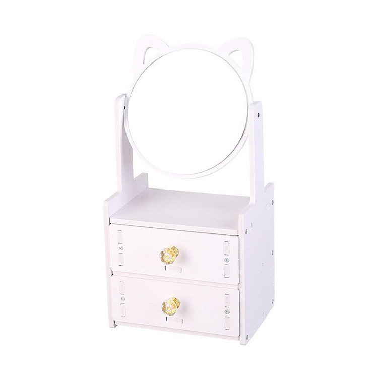 Cute Makeup Mirror Desktop Cosmetic Organizer 1 box