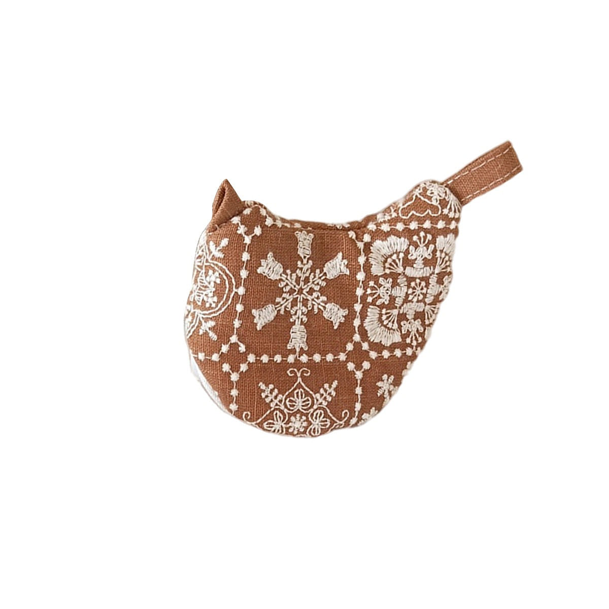 Padded Bird Pot Lid Cap – Coffee Floral 1 each