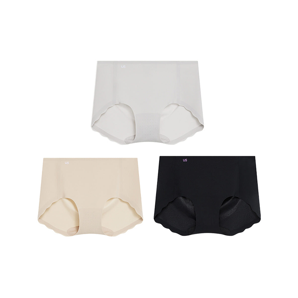 China Direct Mail Ubras Size Free Wave Wrap Hip Mid Waist Flat Corner Pants (Three Pack) – Combination Colors 10- One Size 100 g