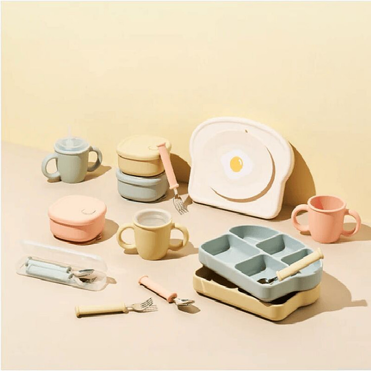 Sillymann Cream Silicone Baby 4-Piece Set 1 pack