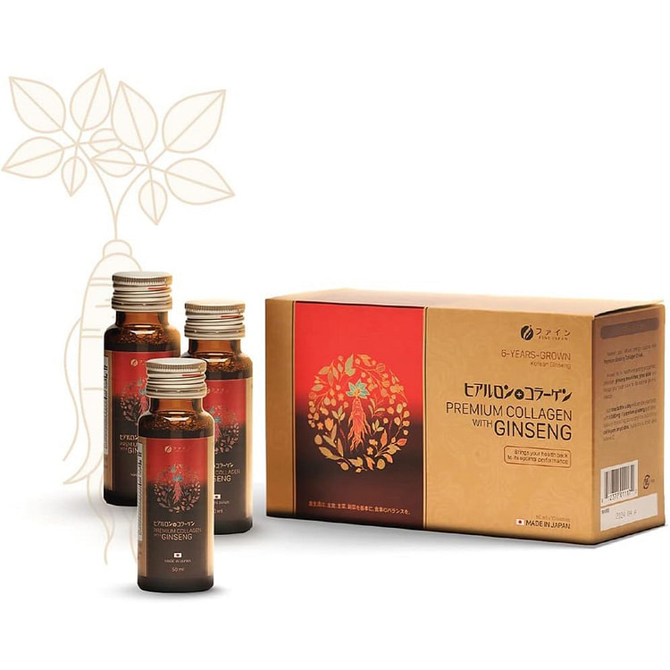 FINE JAPAN Premium Collagen & Ginseng Liquid Supplement for Healthy Aging (