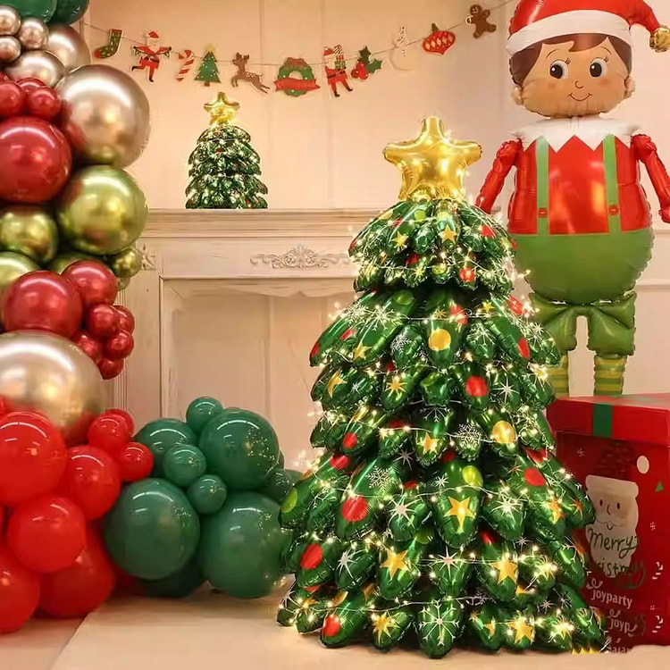 Christmas 3D Christmas Tree Balloon Home Scene Decoration Layout Size 130 *