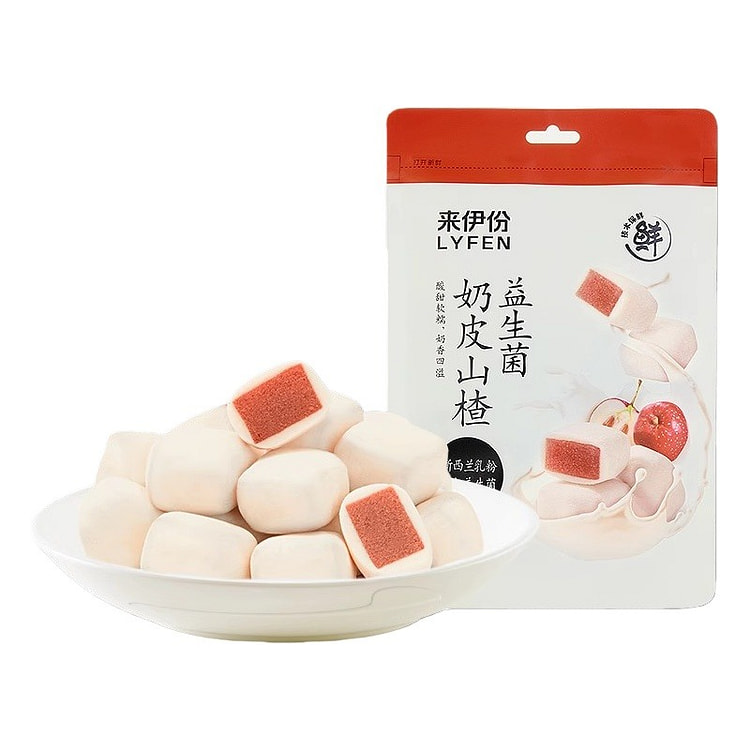 来伊份 酸甜软糯益生菌奶皮山楂 奶香开胃酸甜果脯 58 克