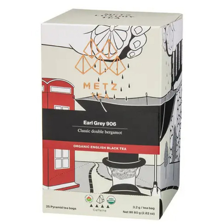 METZ Organic Earl Grey | Premium Organic Black Tea 25 pack