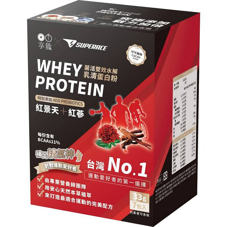 享能菌活雙效水解乳清蛋白可可風味 33g*7包入
