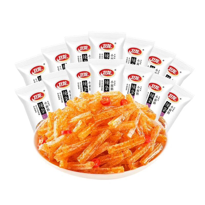 Weilong Small Gluten Childhood Spicy Strips Bulk Nostalgic Snacks 24g*10 packs 240 g