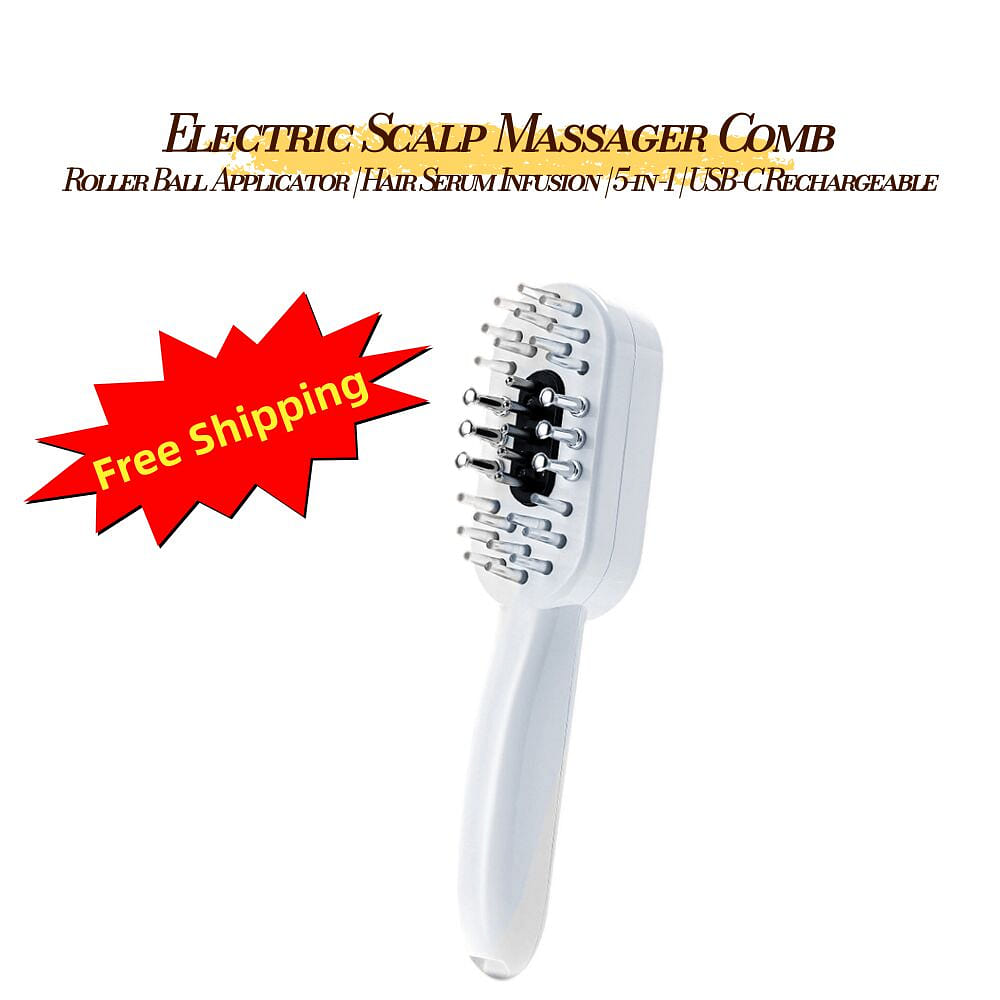 Electric Scalp Massage Comb Serum Applicator EMS 1 bottle