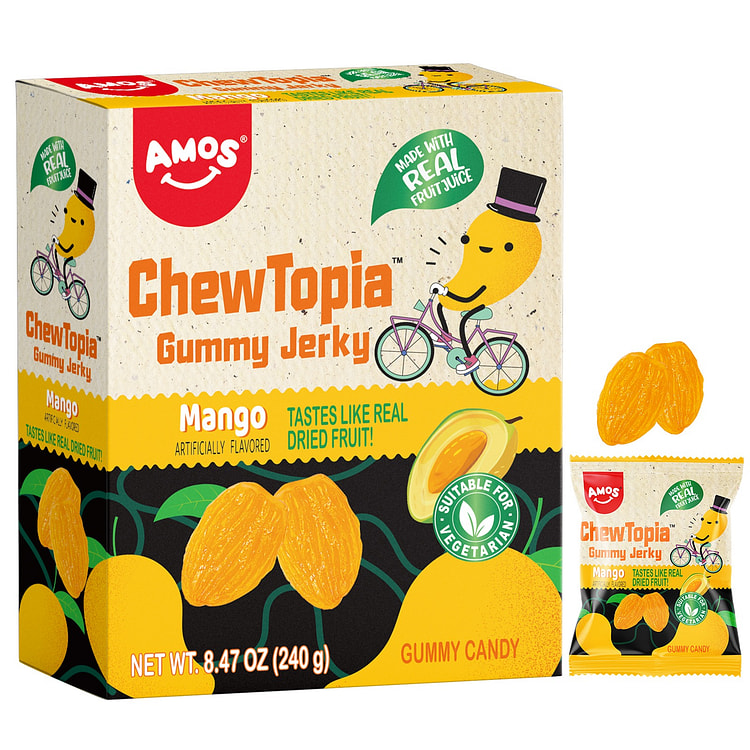Amos ChewTopia Mango Gummy Jerky(9ct)
