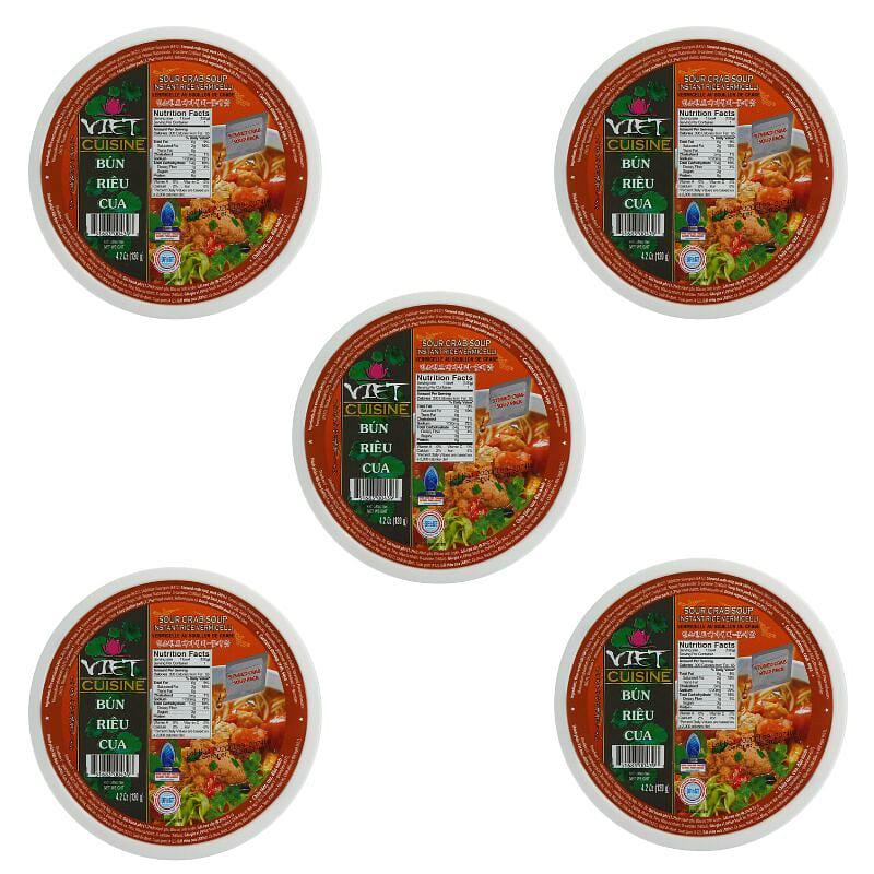 Viet Cuisine Sour Crab Instant Bean Thread Noodles pack of 5 1 개