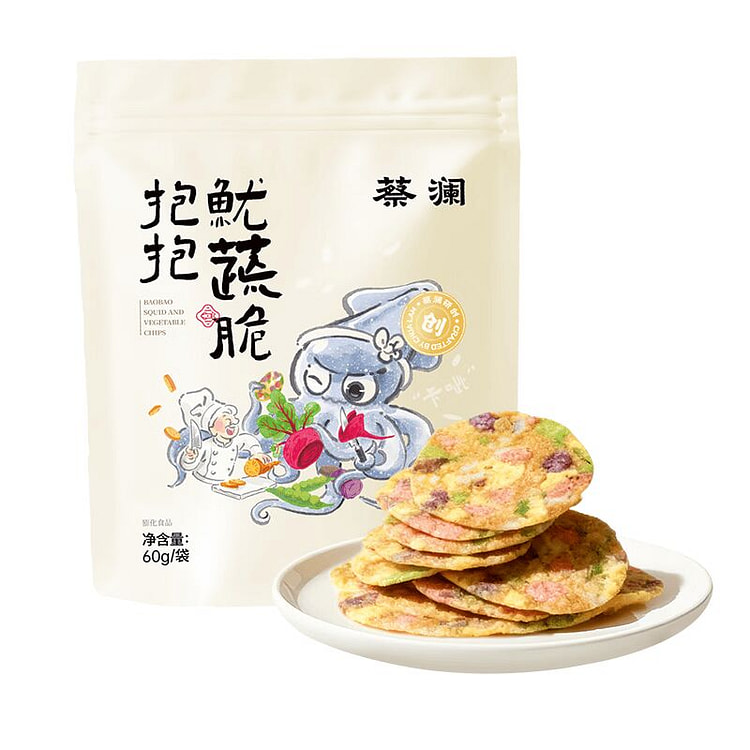Hug Squid Veg Crisps, Wasabi Seaweed 60 g
